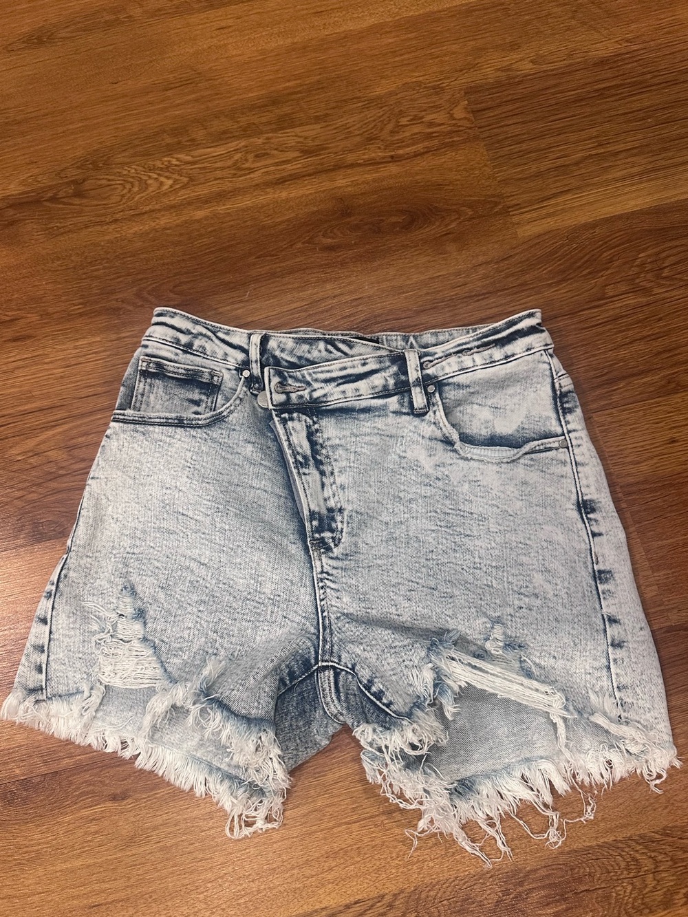RISEN High Waist Distressed Shorts